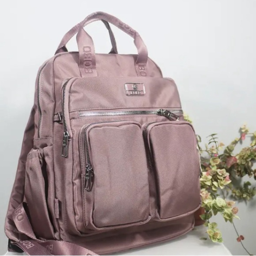 NWOT Lilac Multi Pockets Travel Backpack, Schoolbag, Nylon Laptop Daypack